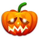 sad, halloween, pumpkin Black icon