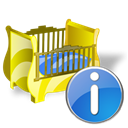 cradle, Info, about, Information Black icon