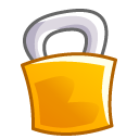 Lock, locked, security Orange icon