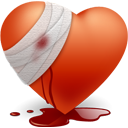Heart, love, bandaged, valentine Firebrick icon