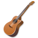 wood, instrument, guitar Black icon