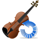 Violin, instrument, refresh, Reload Black icon