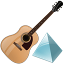 level, instrument, guitar Black icon