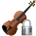 Violin, locked, Lock, instrument, security Black icon