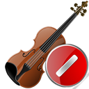 Close, cancel, no, stop, Violin, instrument Black icon