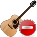 instrument, guitar, Del, delete, remove Black icon