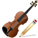 instrument, Edit, write, Violin, writing Black icon