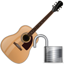 guitar, Unlock, instrument Black icon