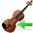 Arrow, previous, Violin, Backward, prev, Left, Back, instrument Black icon