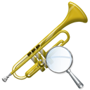 Trumpet, zoom, instrument Black icon