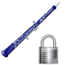 locked, security, instrument, oboe, Lock Black icon
