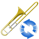 instrument, Reload, refresh, Trombone Black icon