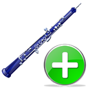 oboe, Add, plus, instrument Black icon