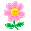 Flower, pink, plant Black icon