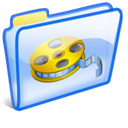 video, Folder, film, movie Black icon