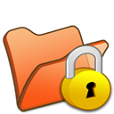 locked, Folder, Orange, Lock, security Black icon