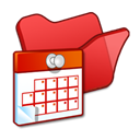 red, Scheduled, Folder, task Black icon