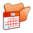 Folder, Orange, task, Scheduled Black icon