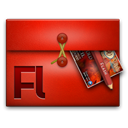 folio, Flash Firebrick icon