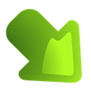 Arrow, correct, Down, download, next, descending, yes, fall, right, ok, Decrease, Descend, rightdown, Forward, green OliveDrab icon