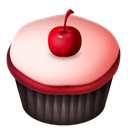 pink, Cherry, cupcake Black icon