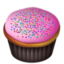pink, cupcake Black icon