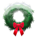wreath, snowy, Holiday Black icon