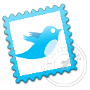 Stamp, social network, postage, Sn, twitter, Social LightSkyBlue icon