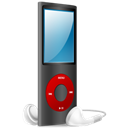 And, Black, ipod, nano, red, red on Black icon