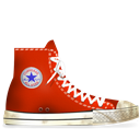 converse, red, dirty Black icon