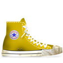 converse, dirty, yellow Black icon