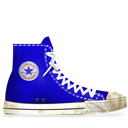 converse, Blue, dirty Black icon