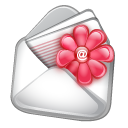 Flower, Contact, Email, envelope Black icon