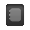 notepad, Txt Black icon