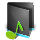 Black, Folder, Alta, music DarkSlateGray icon