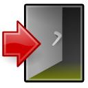 Exit, quit, Application, logout, sign out Gray icon
