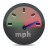 Mph, speed Gray icon