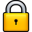 Lock, locked, security Gold icon