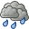 scattered, Shower, Rain, weather, climate DarkGray icon