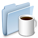 food, Folder, Coffee, badged LightSteelBlue icon