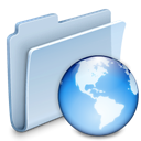 Folder, badged, network LightSteelBlue icon