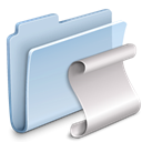 Folder, badged, script LightSteelBlue icon