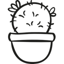 nature, dry, plant, pot, Cactus, Desert Black icon