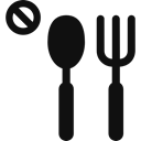 spoon, signal, Prohibited, Maps And Flags, rules, Fork, prohibition Black icon