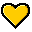 Heart, love, valentine, yellow Gold icon