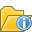 Information, about, Folder, Info, open Gold icon