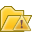 Folder, exclamation, Alert, warning, Error, wrong, open Gold icon