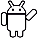 Operative System, Logos, shapes, robot, logotype, software Black icon