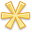 Asterisk, yellow Black icon