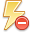 Del, remove, lightning, delete Black icon